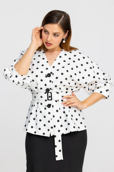 Легкий деловой комплект блузы и юбки из текстиля Vita 5-502Al-421 - фото 5