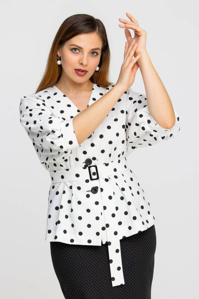 Легкий деловой комплект блузы и юбки из текстиля Vita 5-502Al-421 - фото 4