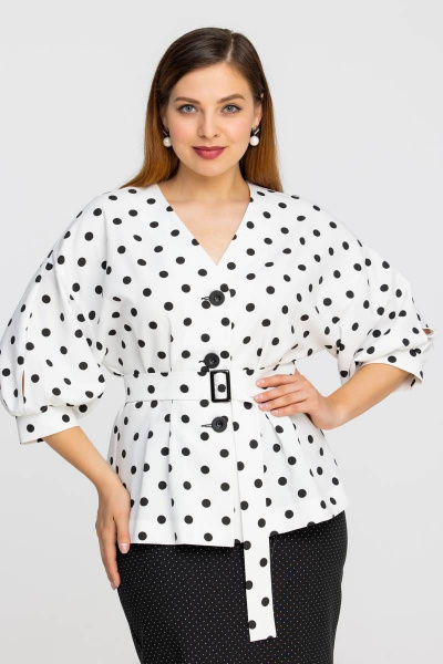 Легкий деловой комплект блузы и юбки из текстиля Vita 5-502Al-421 - фото 2