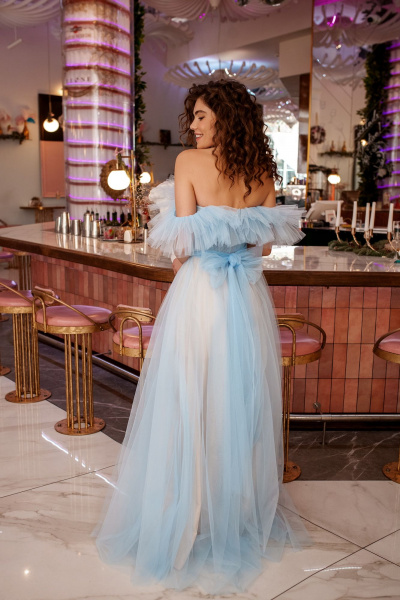 Платье Lady Lusso 19-23 голубой - фото 2