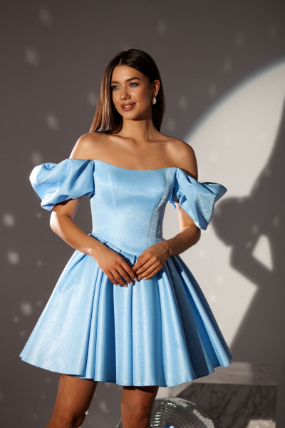 Платье Lady Lusso 24-25 голубой - фото 2