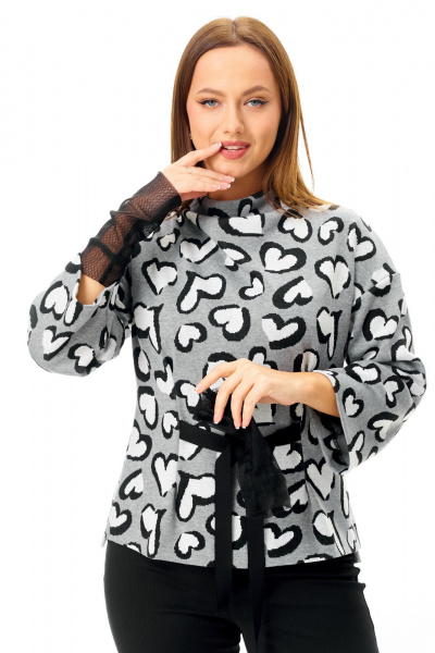 Брюки, джемпер, манжеты T&N 7725 сердечки-черный - фото 3