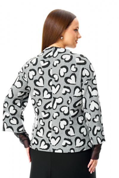 Джемпер, юбка, манжеты T&N 7726 сердечки-черный - фото 6