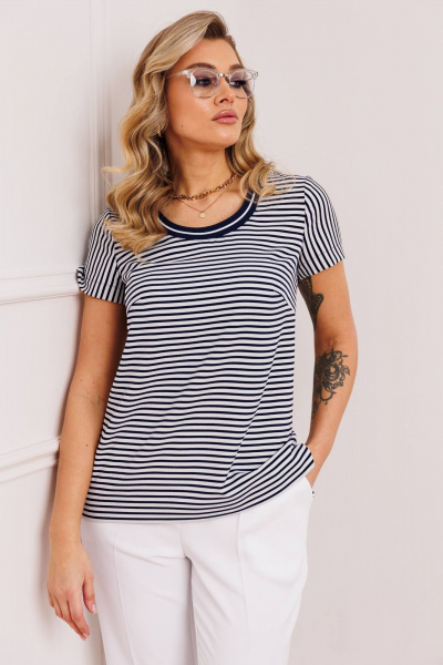 Брюки, жакет, топ Мода Юрс 26-2891 синий - фото 8