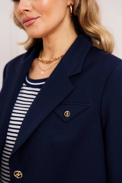 Брюки, жакет, топ Мода Юрс 26-2891 синий - фото 6