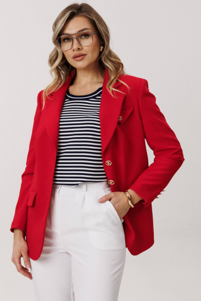 Брюки, жакет, топ Мода Юрс 26-2891 красный - фото 2