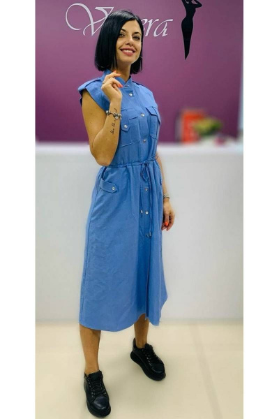 Платье выходное с бахромой из текстиля для летних мероприятий S. Veles 3-11 - фото 1