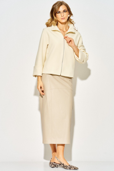 Юбка Laikony L-924 серо-бежевый - фото 5