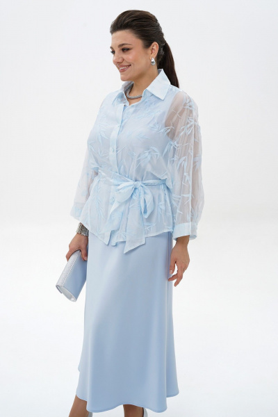 Блуза, платье Alani Collection 2429 голубой - фото 8