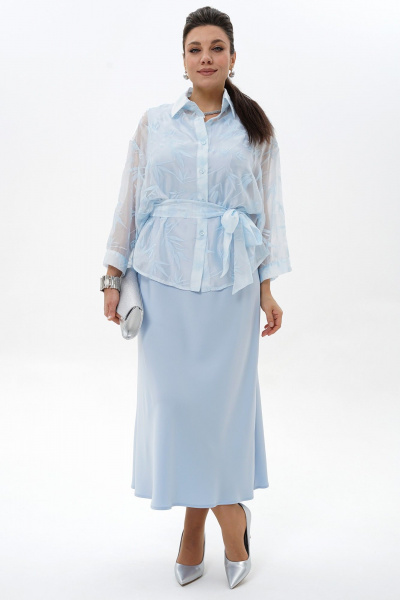 Блуза, платье Alani Collection 2429 голубой - фото 2