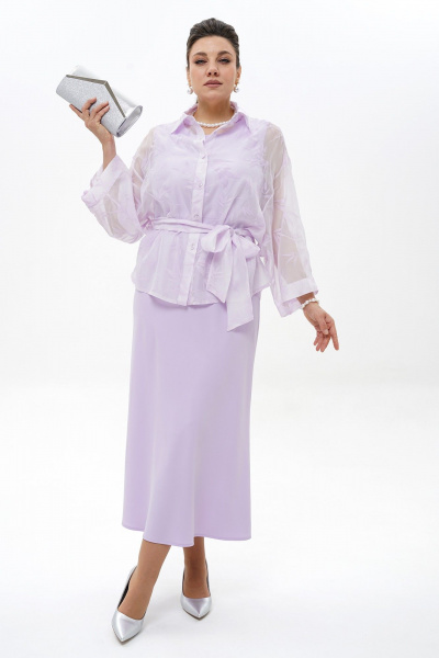 Блуза, платье Alani Collection 2429 лаванда - фото 6