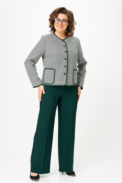 Брюки, жакет Vilena 1127 зеленый+зеленый - фото 10
