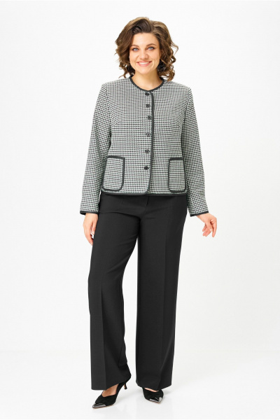 Брюки, жакет Vilena 1127 зеленый+черный - фото 1