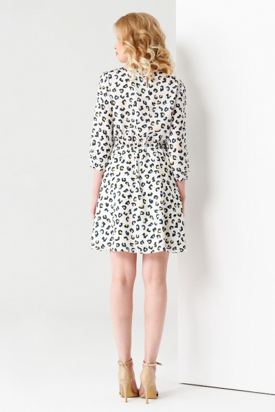 Платье нарядное с принтом без воротника на резинке Панда 40583z мультиколор - фото 3