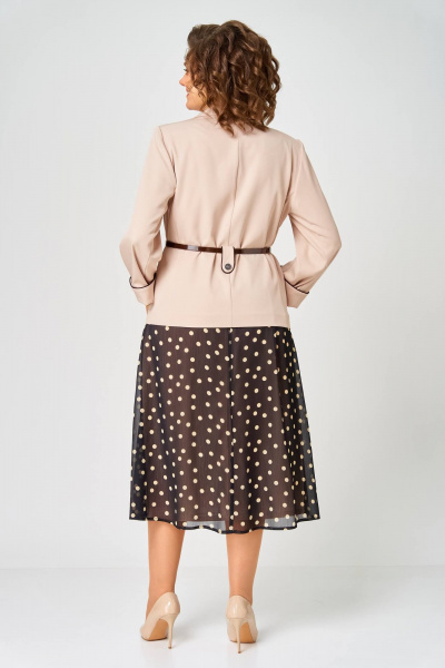 Жакет, платье Karina deLux M-1381 черно-бежевый - фото 2