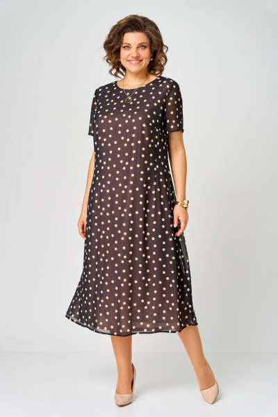 Жакет, платье Karina deLux M-1381 черно-бежевый - фото 6