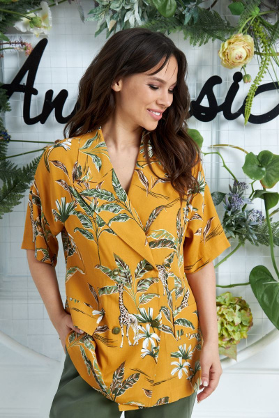 Брюки, жакет Anastasia 635 горчица,хаки - фото 6