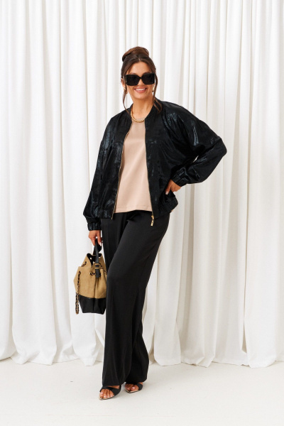 Блуза, брюки, топ Beautiful&Free 6427 черный-латте - фото 2