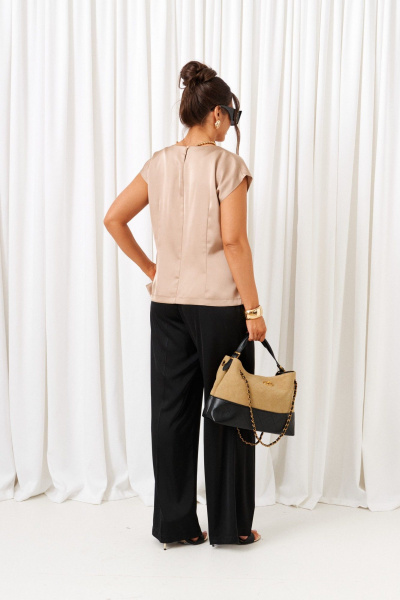 Блуза, брюки, топ Beautiful&Free 6427 черный-латте - фото 11