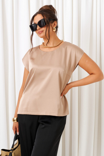 Блуза, брюки, топ Beautiful&Free 6427 черный-латте - фото 9