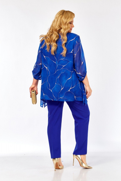 Блуза, брюки Элль-стиль 2263/15 василек - фото 5