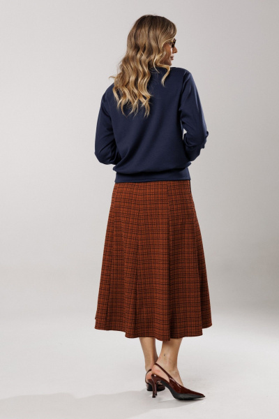 Блуза, юбка Ларс Стиль 1205 синий-терракот - фото 3