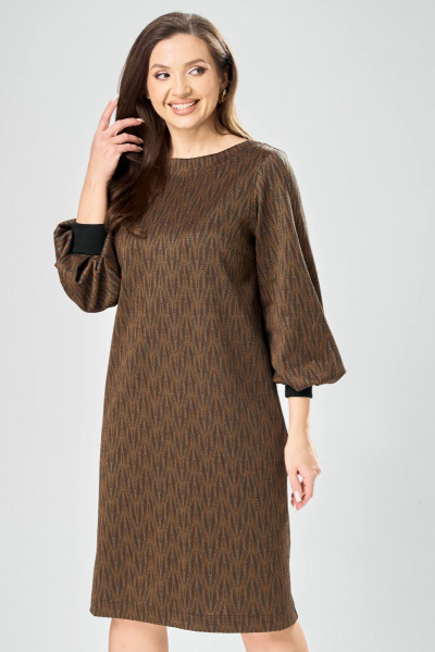 Платье Gizart 7385/1 зелено-рыжий - фото 6