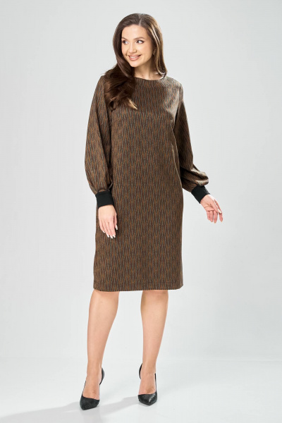 Платье Gizart 7385/1 зелено-рыжий - фото 4