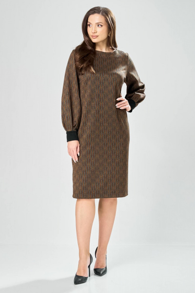 Платье Gizart 7385/1 зелено-рыжий - фото 1