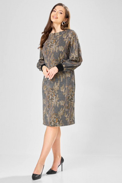 Платье Gizart 7385/1 серо-оливковый - фото 9