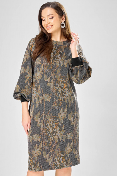 Платье Gizart 7385/1 серо-оливковый - фото 4