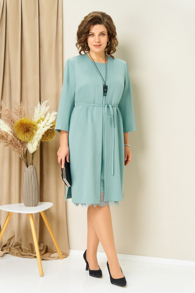 Жакет, платье VOLNA 1459 светлый_мятный - фото 1