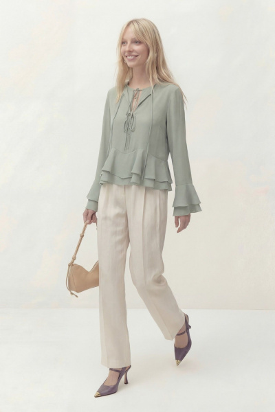 Блуза Lokka 1815 оливковый - фото 5