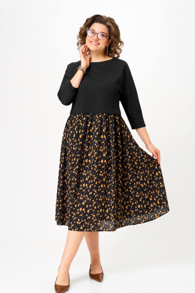 Платье Anastasia 1309.1 черный+принт - фото 7