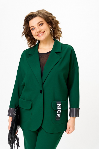 Брюки, жакет Michel chic 1437 изумруд - фото 5