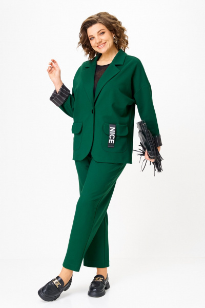 Брюки, жакет Michel chic 1437 изумруд - фото 2