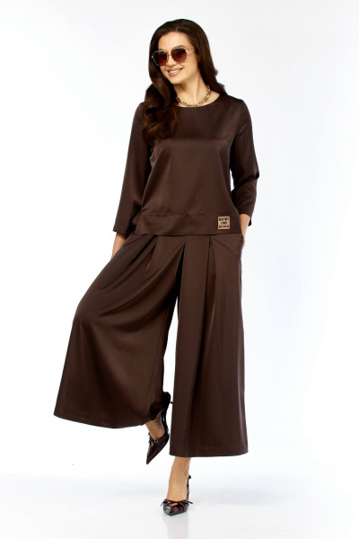 Блуза, брюки Taita plus 2605 шоколад - фото 4