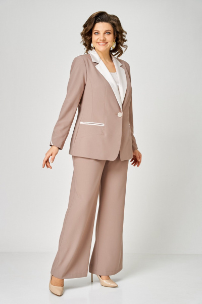 Брюки, жакет ANASTASIA MAK 1314 капучино - фото 10