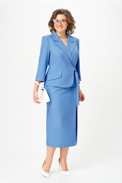 Жакет, юбка Орхидея 1658 голубой - фото 5