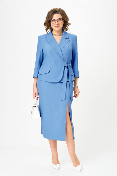Жакет, юбка Орхидея 1658 голубой - фото 3
