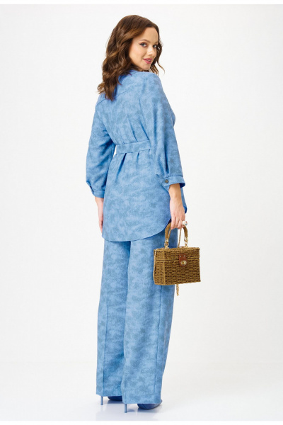 Брюки, жакет Твой имидж 2350 голубой_с_принтом - фото 2
