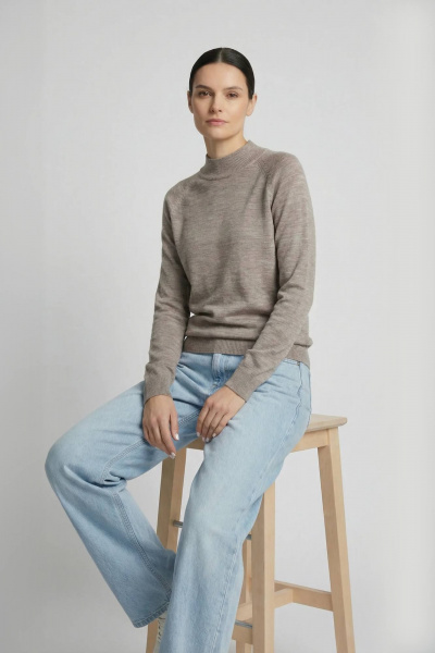 Демисезонный реглан-свитер с воротником-стойкой и ластиком Полесье С3316-15 5С1754-Д43 170,176 бледно-коричневый - фото 6