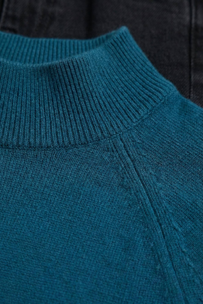 Демисезонный вязаный свитер с воротником-стойкой Полесье С3316-15 5С1754-Д43 170,176 морская_волна - фото 5