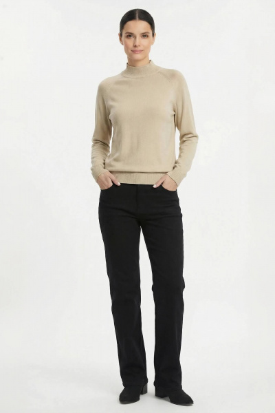 Демисезонный прямой свитер реглан с воротником-стойкой Полесье С3316-15 5С1754-Д43 158,164 слоновая_кость - фото 2