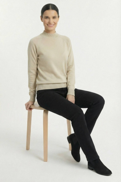 Демисезонный прямой свитер реглан с воротником-стойкой Полесье С3316-15 5С1754-Д43 170,176 слоновая_кость - фото 7
