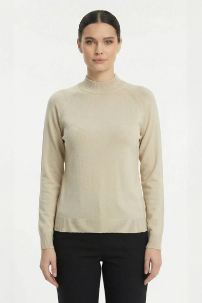 Демисезонный прямой свитер реглан с воротником-стойкой Полесье С3316-15 5С1754-Д43 170,176 слоновая_кость - фото 1