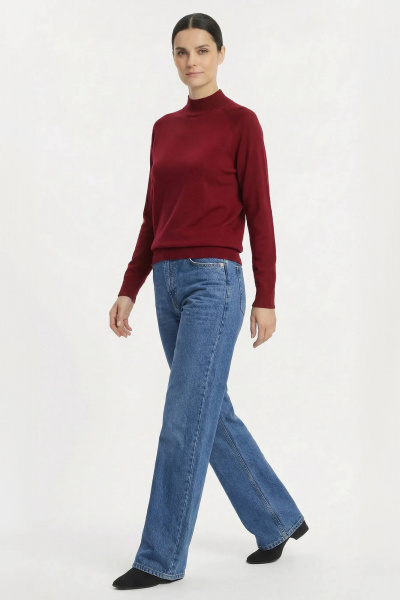 Свитер приталенный из трикотажа с длинным рукавом реглан Полесье С3316-15 5С1754-Д43 158,164 георгин - фото 2