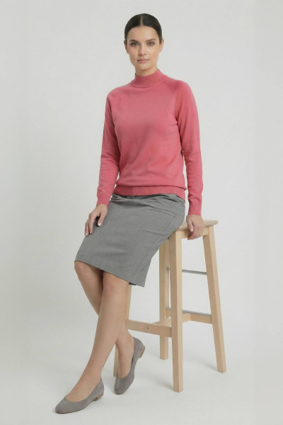 Свитер прямого силуэта с регланом двойная стойка демисезон Полесье С3316-15 5С1754-Д43 170,176 десерт_17-1927 - фото 6