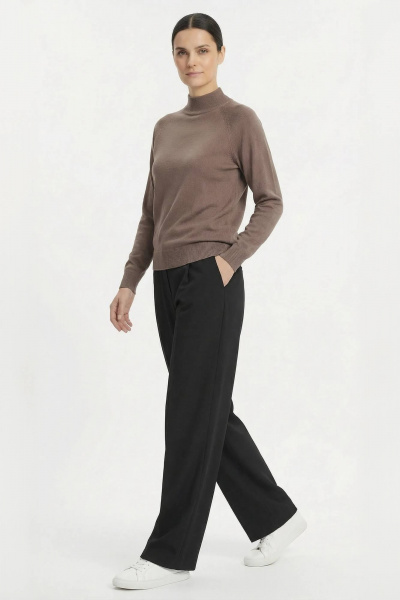 Демисезонный коричневый свитер из трикотажа с двойной стойкой и длинным рукавом Полесье С3316-15 5С1754-Д43 170,176 кофейное_дерево - фото 4