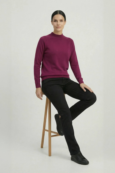 Свитер прямой силует с длинным рукавом и ластичной стойкой Полесье С3316-15 5С1754-Д43 158,164 мадера - фото 6